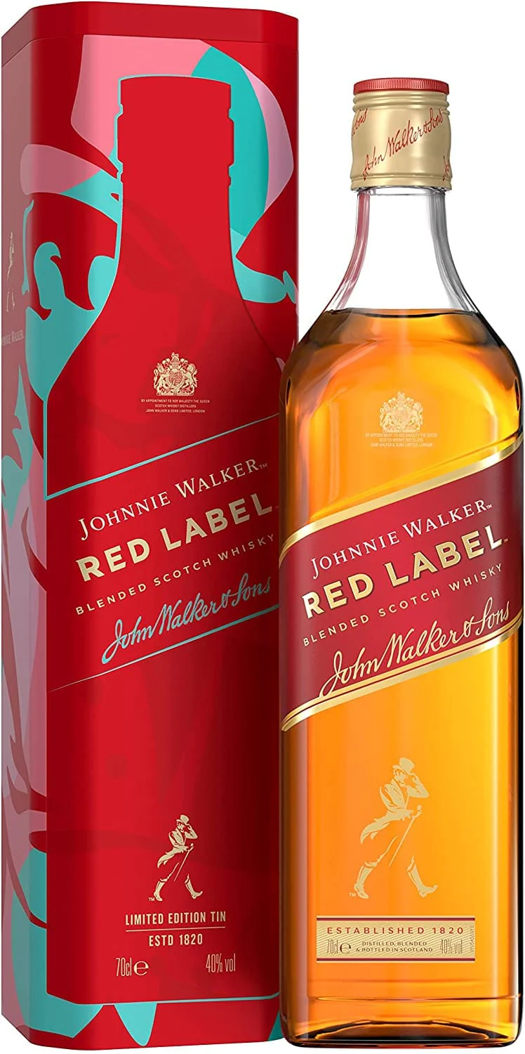 Johnnie Walker Red Label Icons Blended Scotch Whisky Limited Edition Festive Gift Tin 70cl