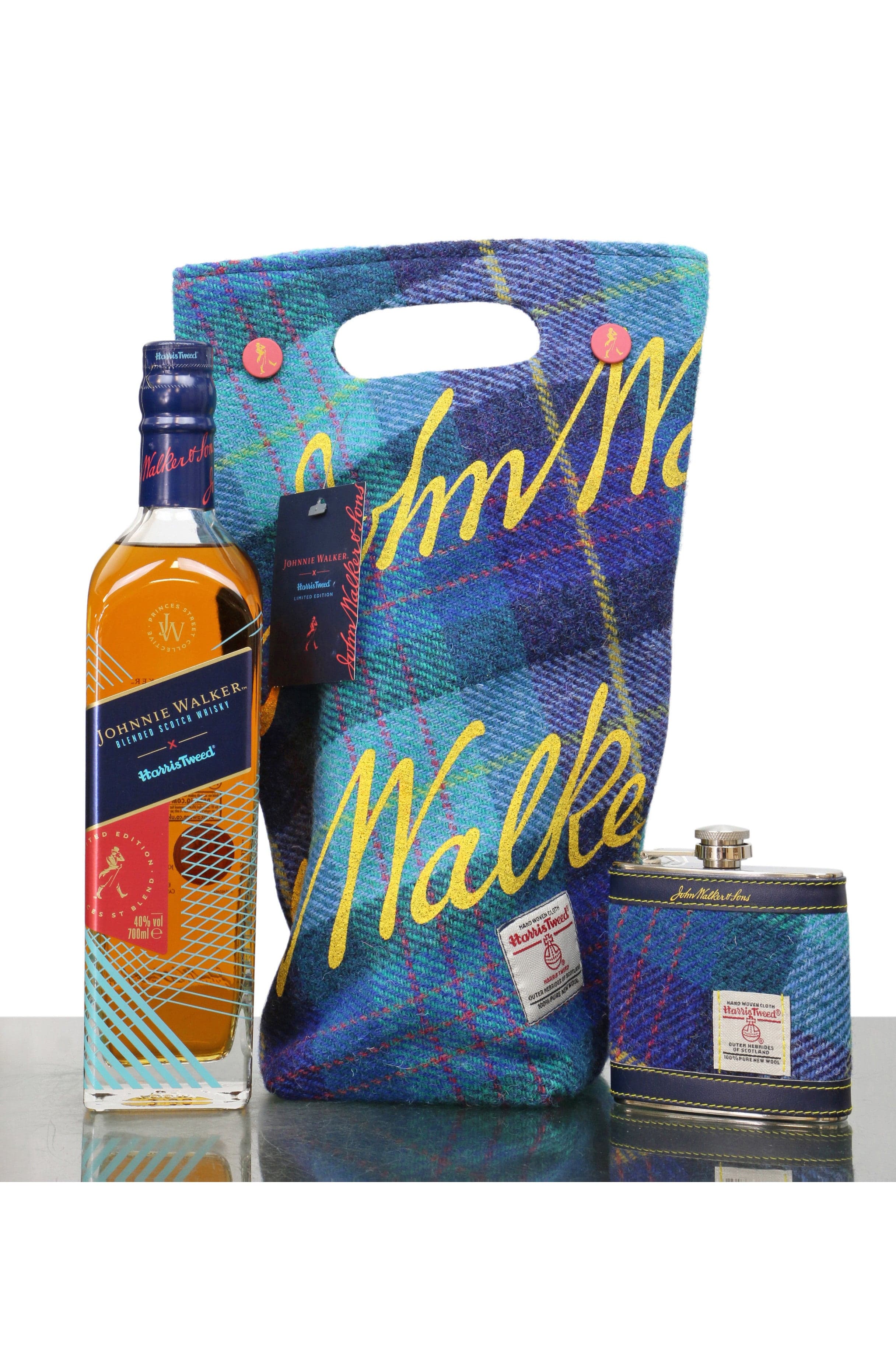 Johnnie Walker X Harris Tweed & Hip Flask Princes Street Blend St Andrew’s Day Limited Edition Blended Scotch Whisky 70cl