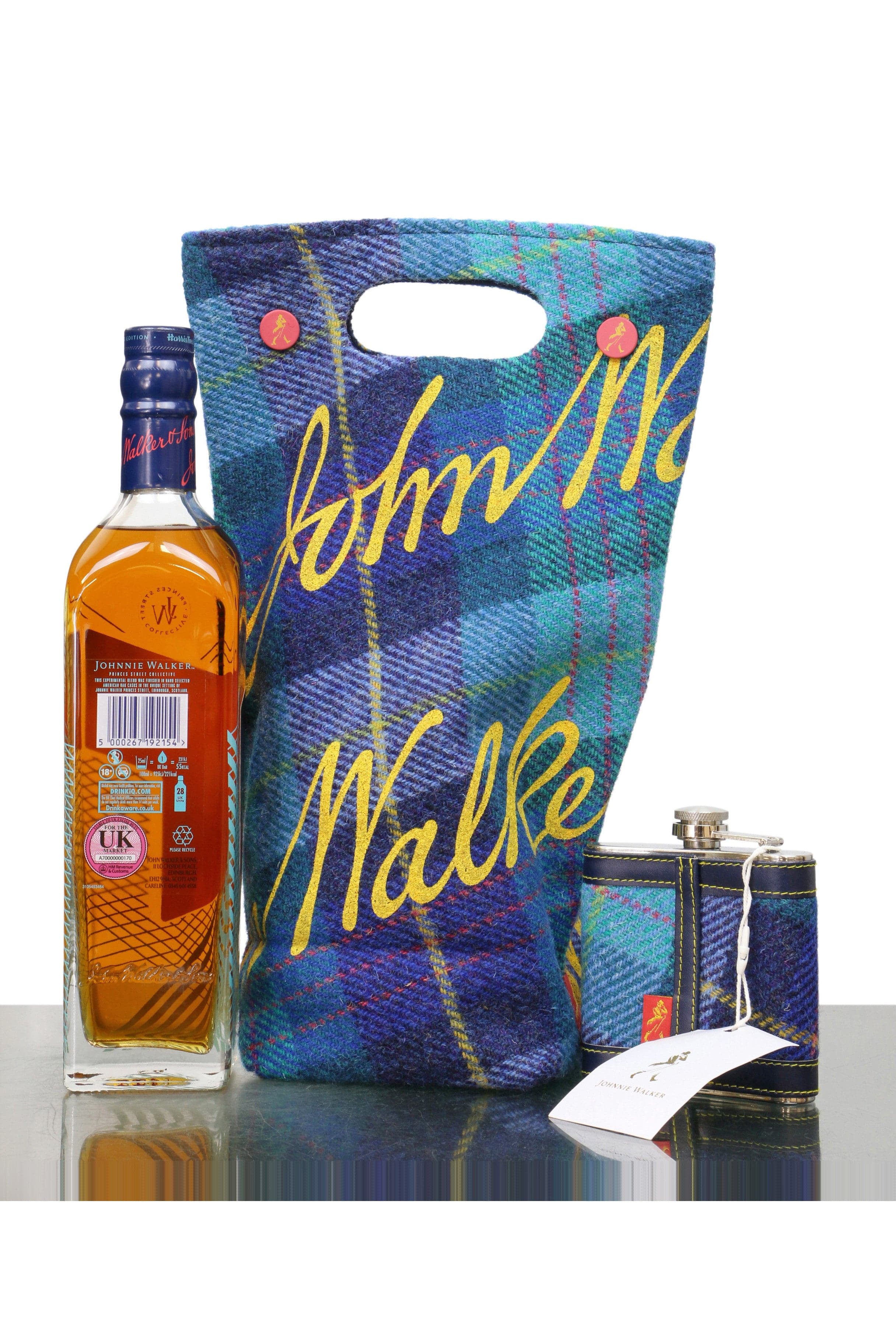Johnnie Walker X Harris Tweed & Hip Flask Princes Street Blend St Andrew’s Day Limited Edition Blended Scotch Whisky 70cl - Image 2