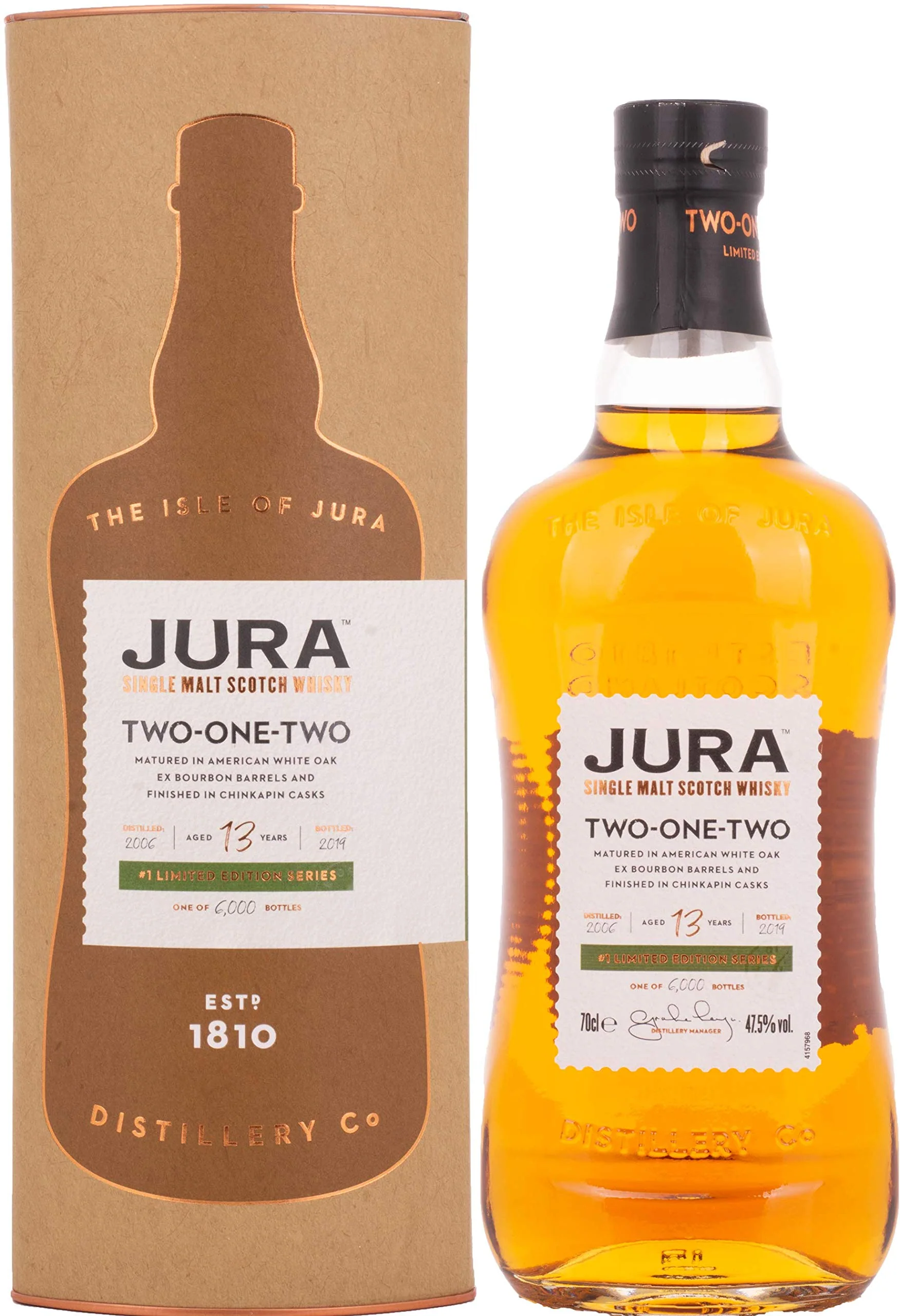 Jura 13 Year Old Two-One-Two Single Malt Scotch Whisky 70cl