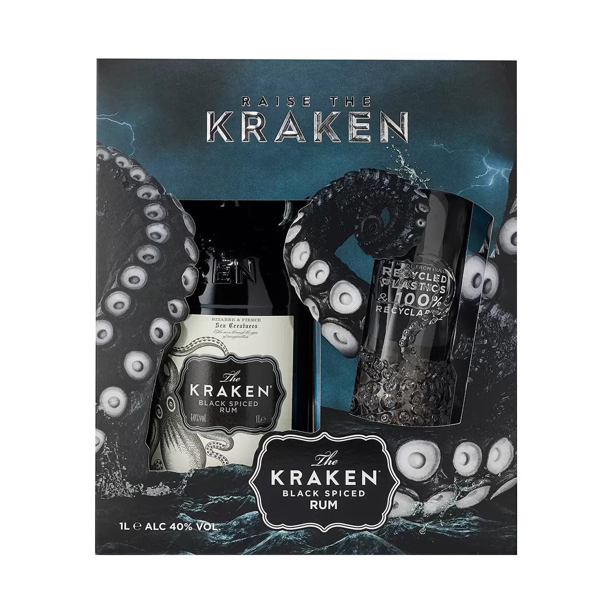 The Kraken Black Spiced Rum Gift Set With Glass 1L - Image 2