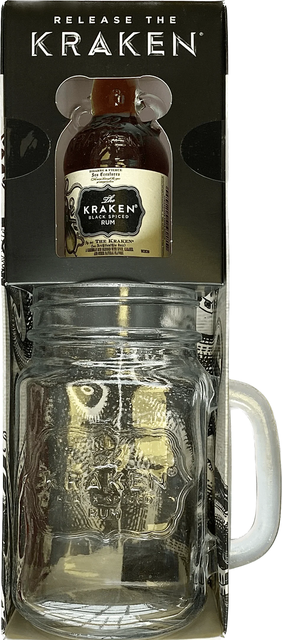 The Kraken Spiced Rum and Mason Jar Gift Pack 5cl