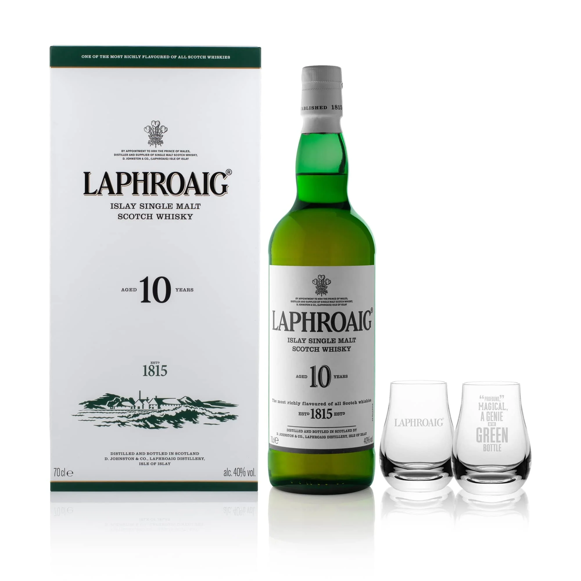 Laphroaig 10 Years Old Double Glass Gift Pack 70cl
