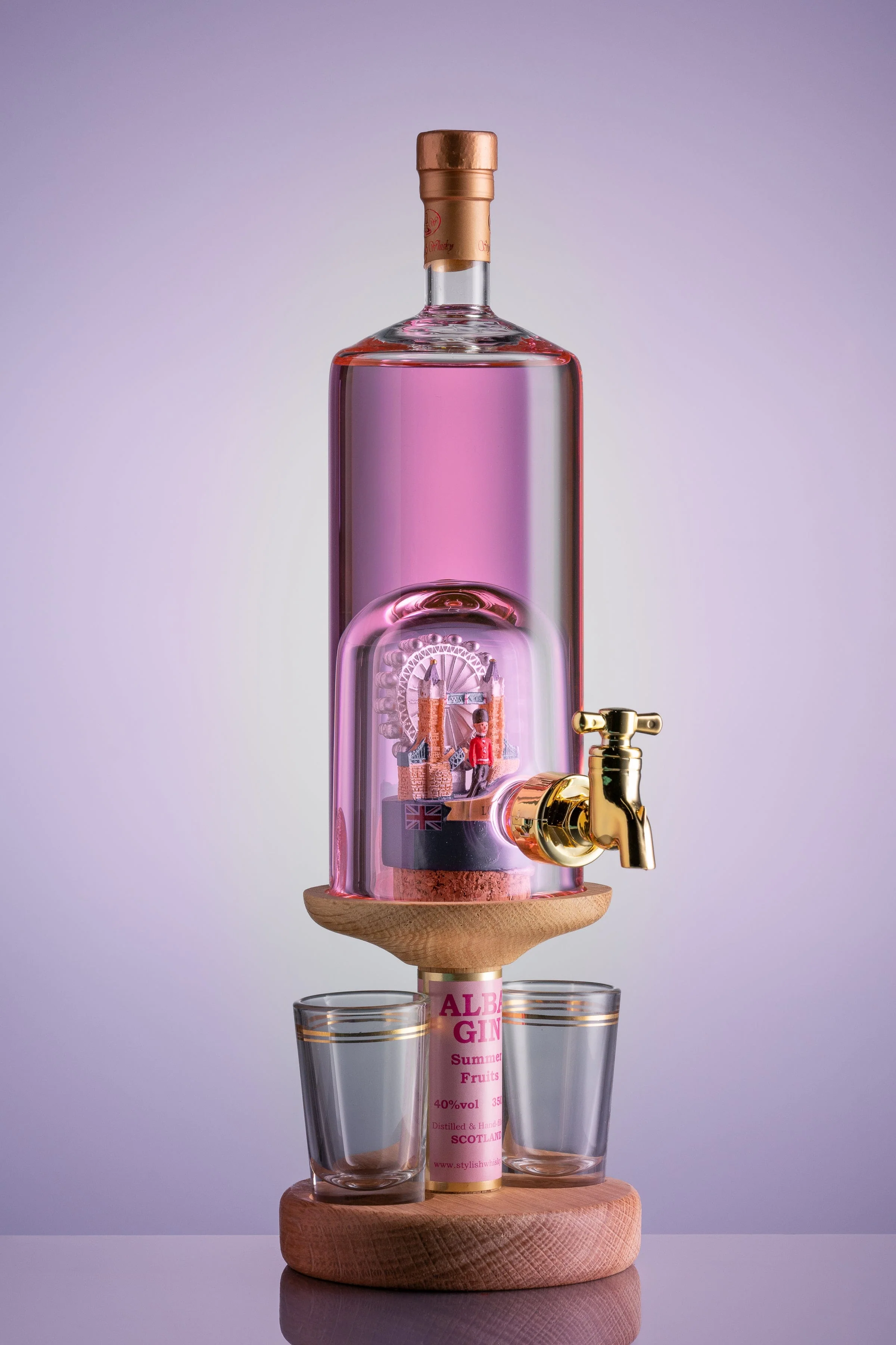 London Eye Refillable Gin Decanter & 2 Glasses 35cl