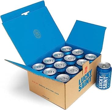 Lucky Saint Alcohol Free Lager Cans 12x330ml - Image 2