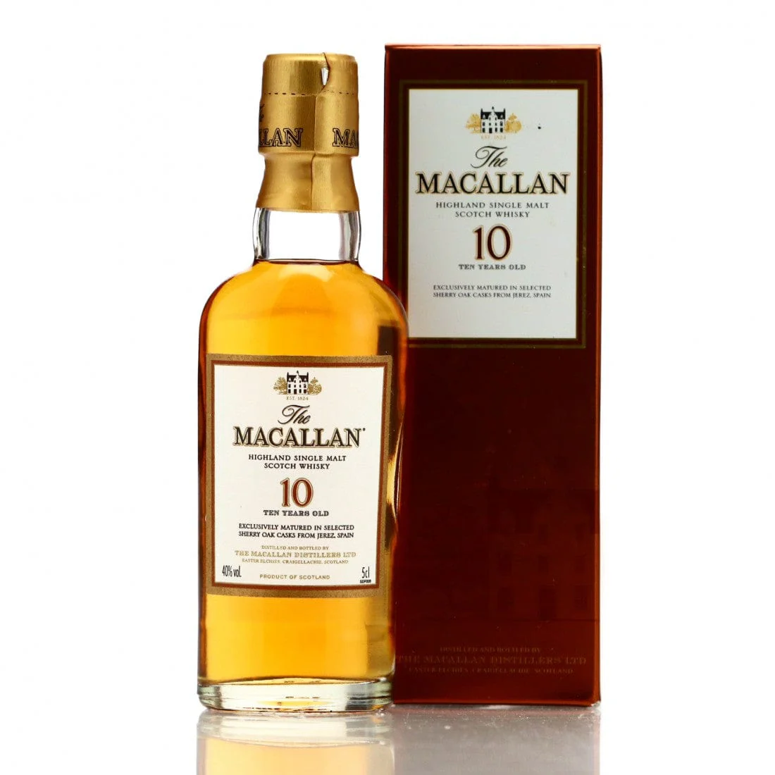 The Macallan 10 Year Old Sherry Oak Scotch Whisky Miniature 5cl