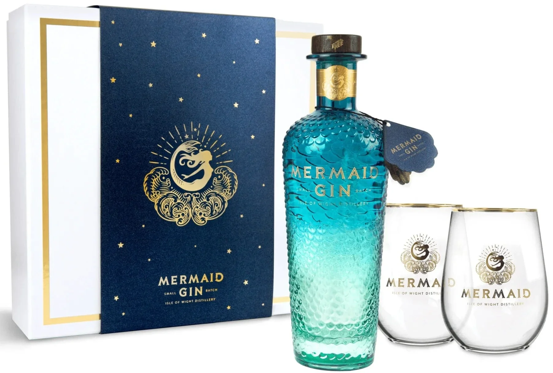 Mermaid Gin Gift Set With Glasses 70cl - Image 2