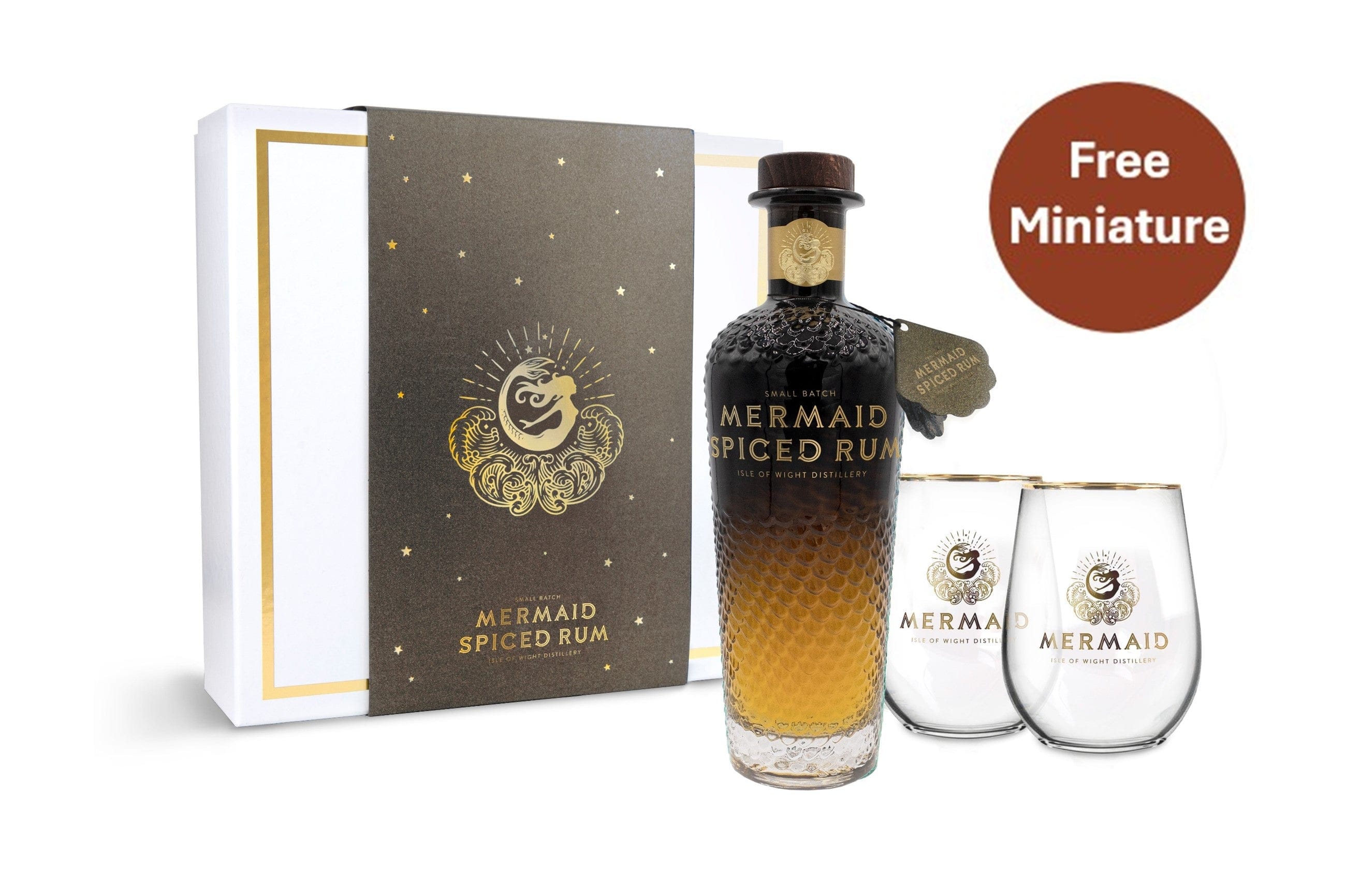 Mermaid Spiced Rum Gift Set With Glasses 70cl