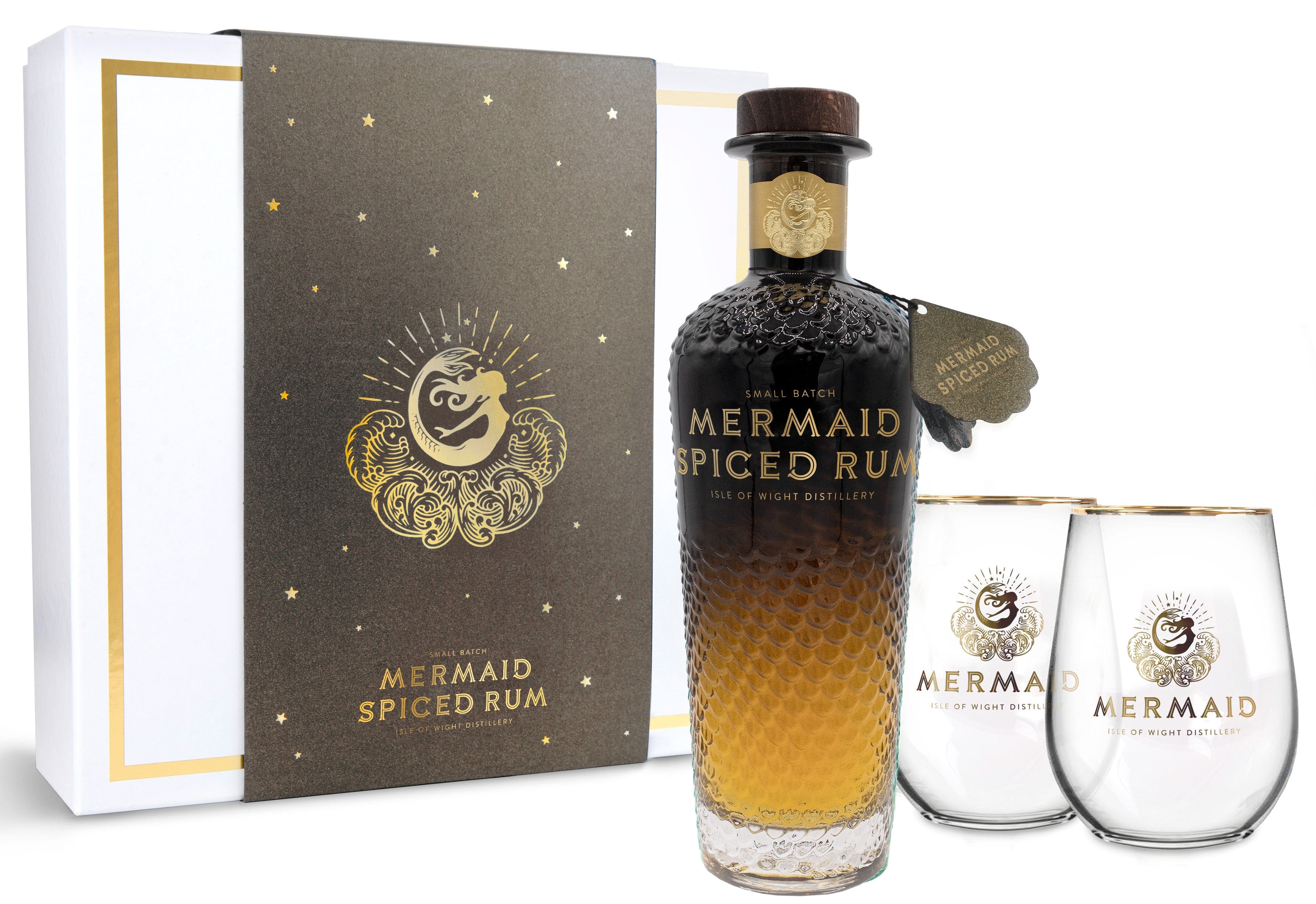 Mermaid Spiced Rum Gift Set With Glasses 70cl - Image 2
