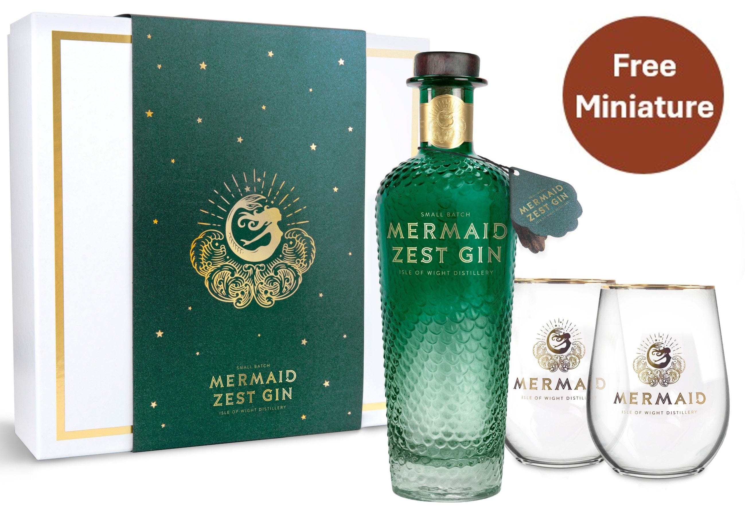 Mermaid Zest Gin Gift Set With Glasses 70cl