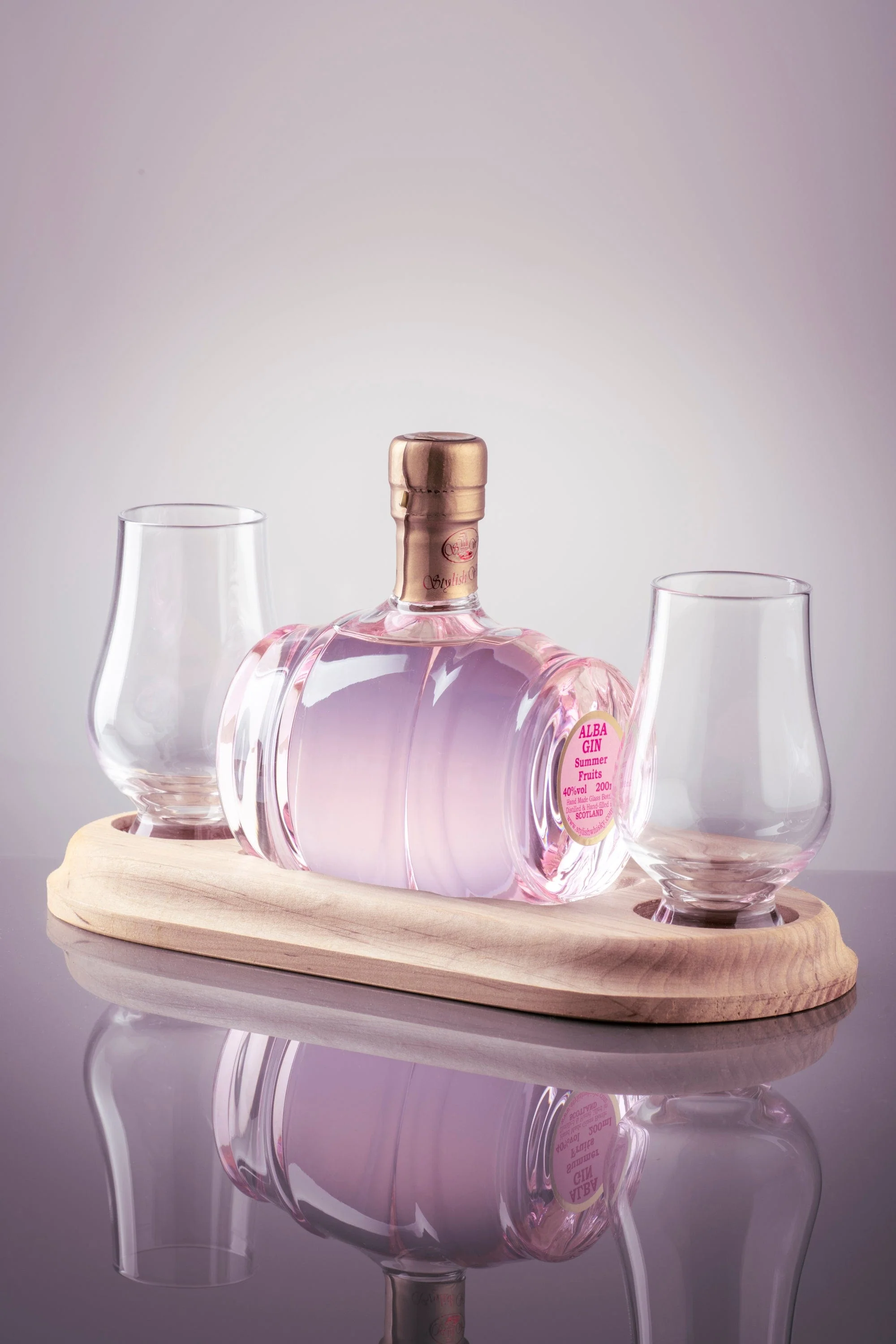 Mini Gin Barrel Refillable Decanter & 2 Glasses 20cl