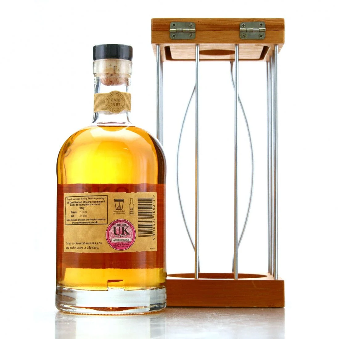 Monkey Shoulder Blended Malt Whisky Cage Set 70cl - Image 2