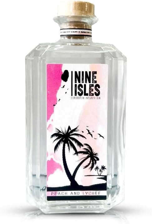 Nine Isles Peach & Lychee Gin 70cl