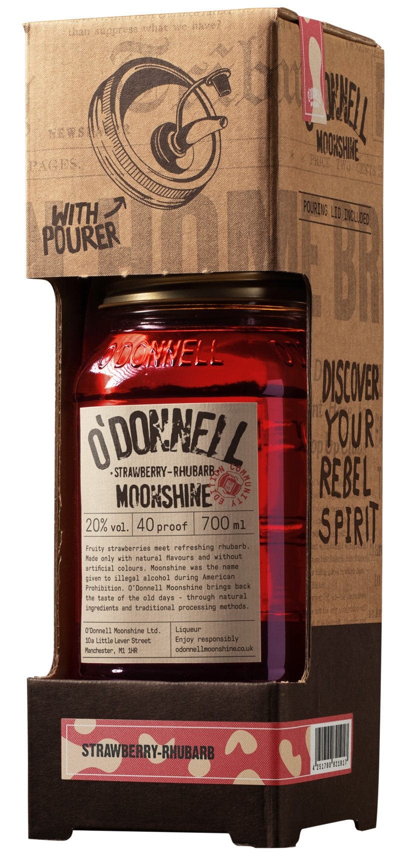 O'Donnell Moonshine Strawberry Rhubarb Gift Box 70cl