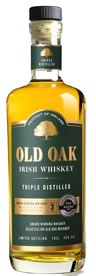 Old Oak 3 Year Old Triple Distilled Irish Whiskey 70cl