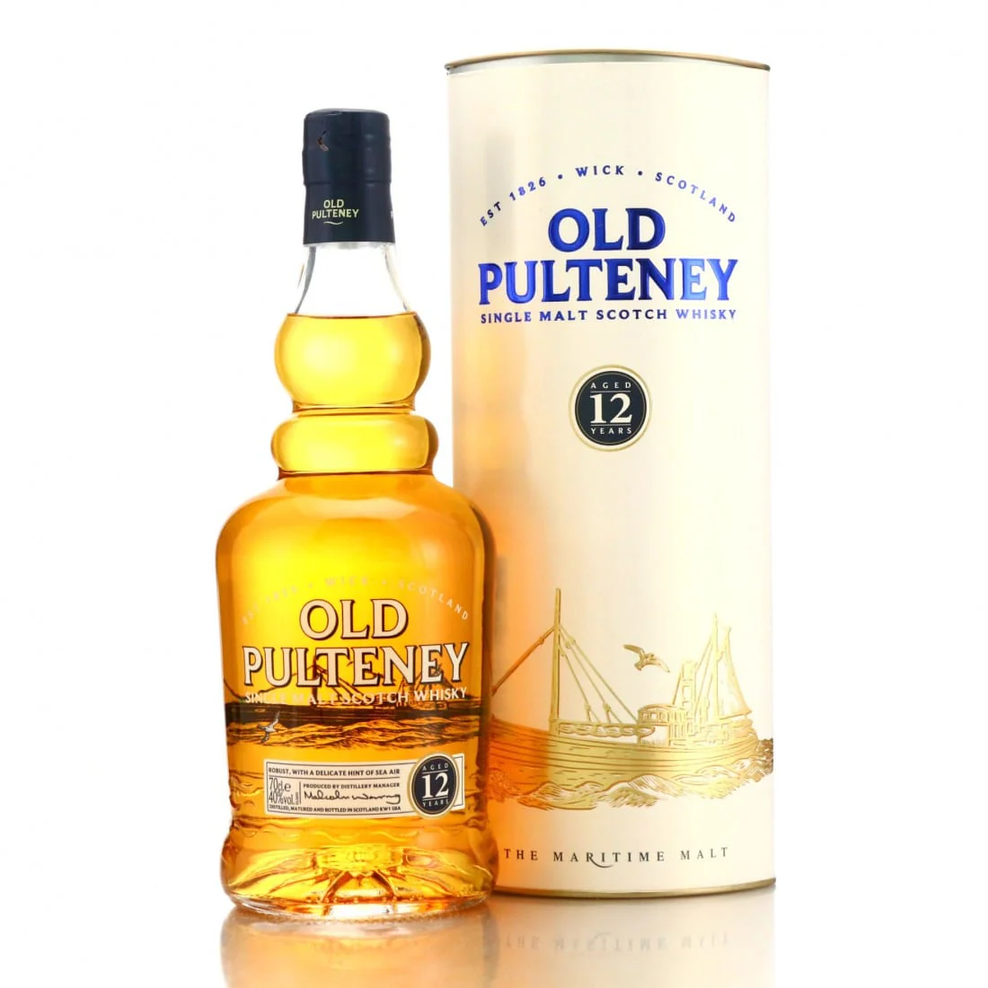 Old Pulteney 12 Year Old Single Malt Scotch Whisky Old Design 70cl