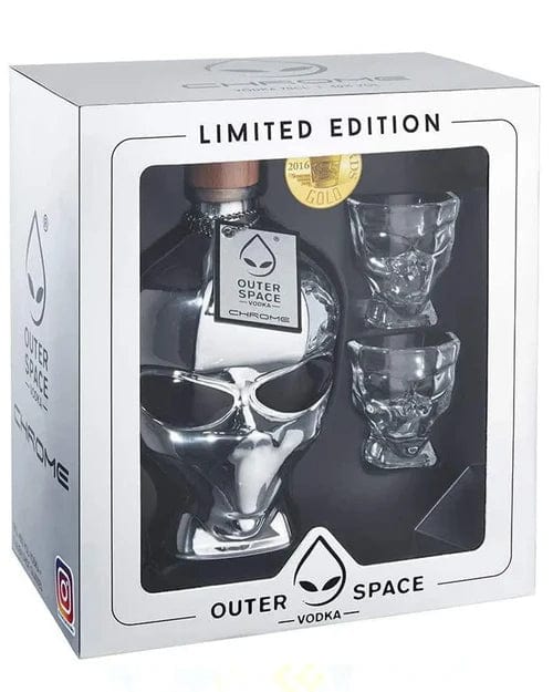 Outerspace Vodka Chrome Limited Edition Gift Set & Glasses 70cl