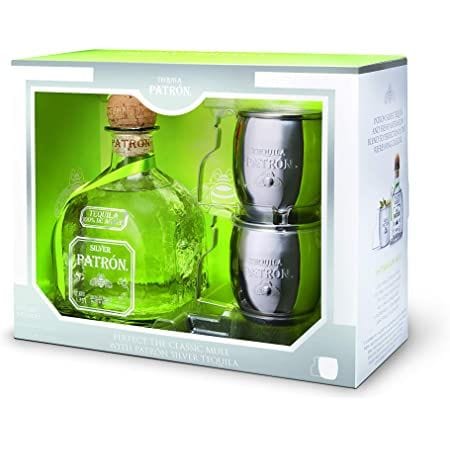 Patrón Silver Tequila With Steel Mule Mug Gift Set 70cl