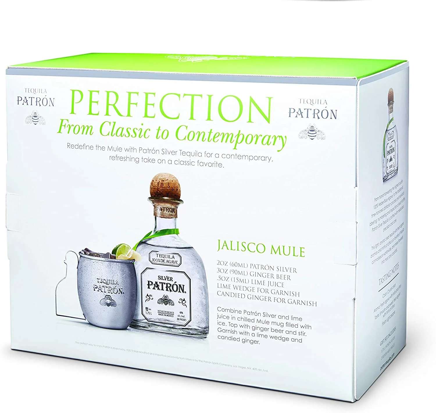 Patrón Silver Tequila With Steel Mule Mug Gift Set 70cl - Image 2
