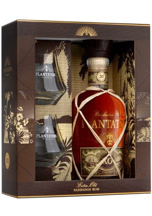Plantation XO Barbados 20th Anniversary Rum & Glasses Gift Pack 70cl