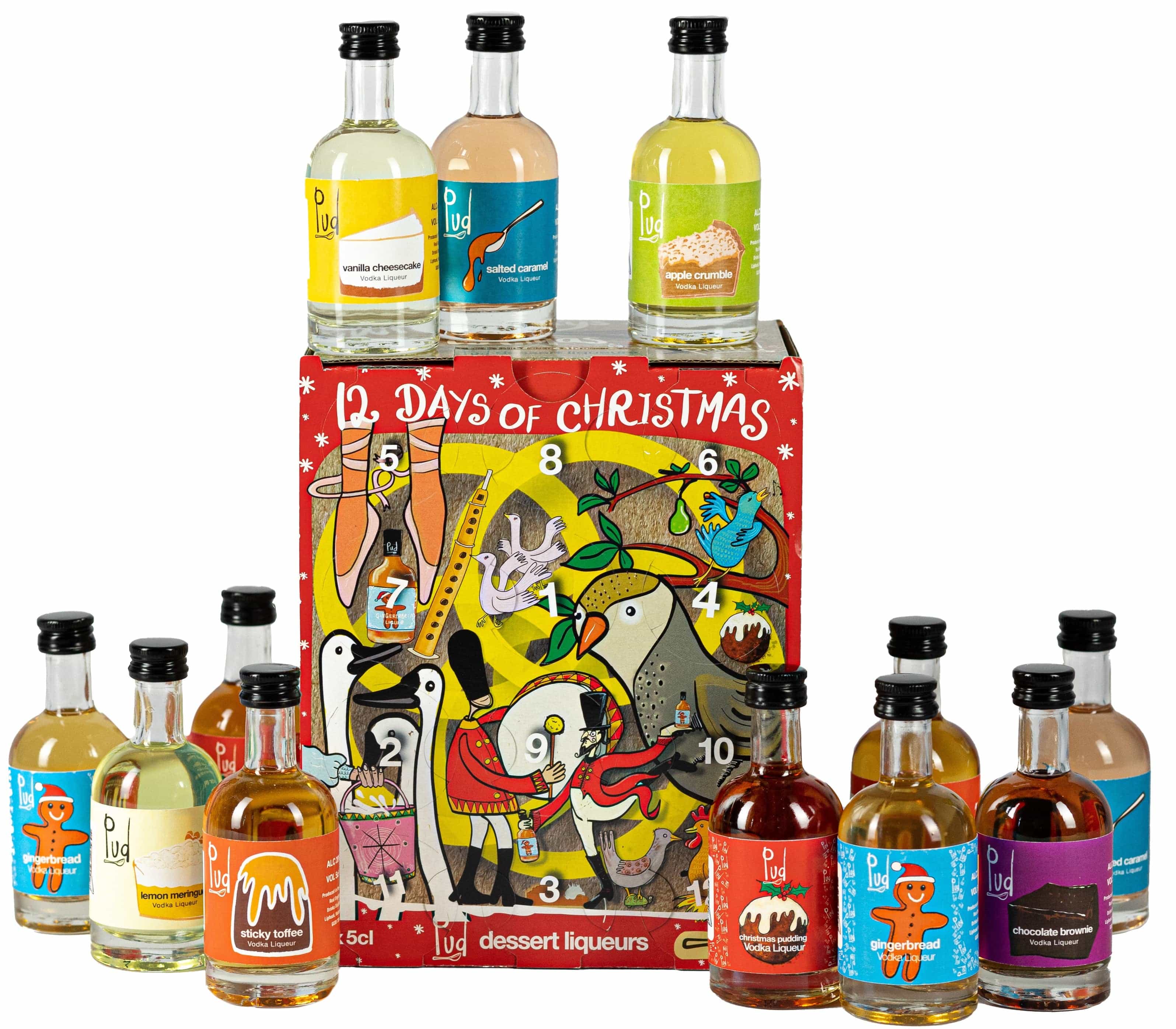 Pud 12 Days Of Christmas Vodka Liqueur Gift Box 12x5cl - Image 2