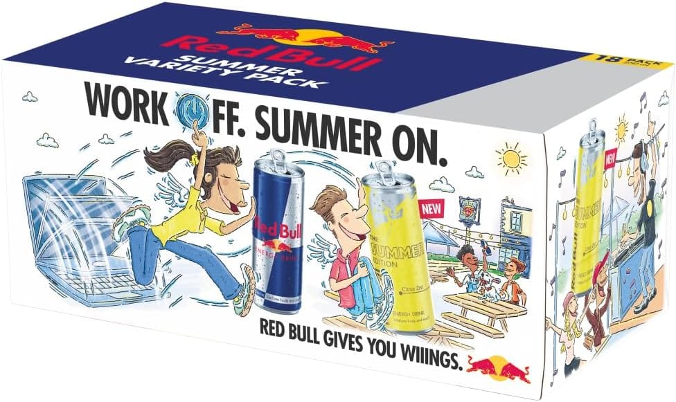 Red Bull Summer Variety Flavour Pack Energy Drink Cans 18x250ml