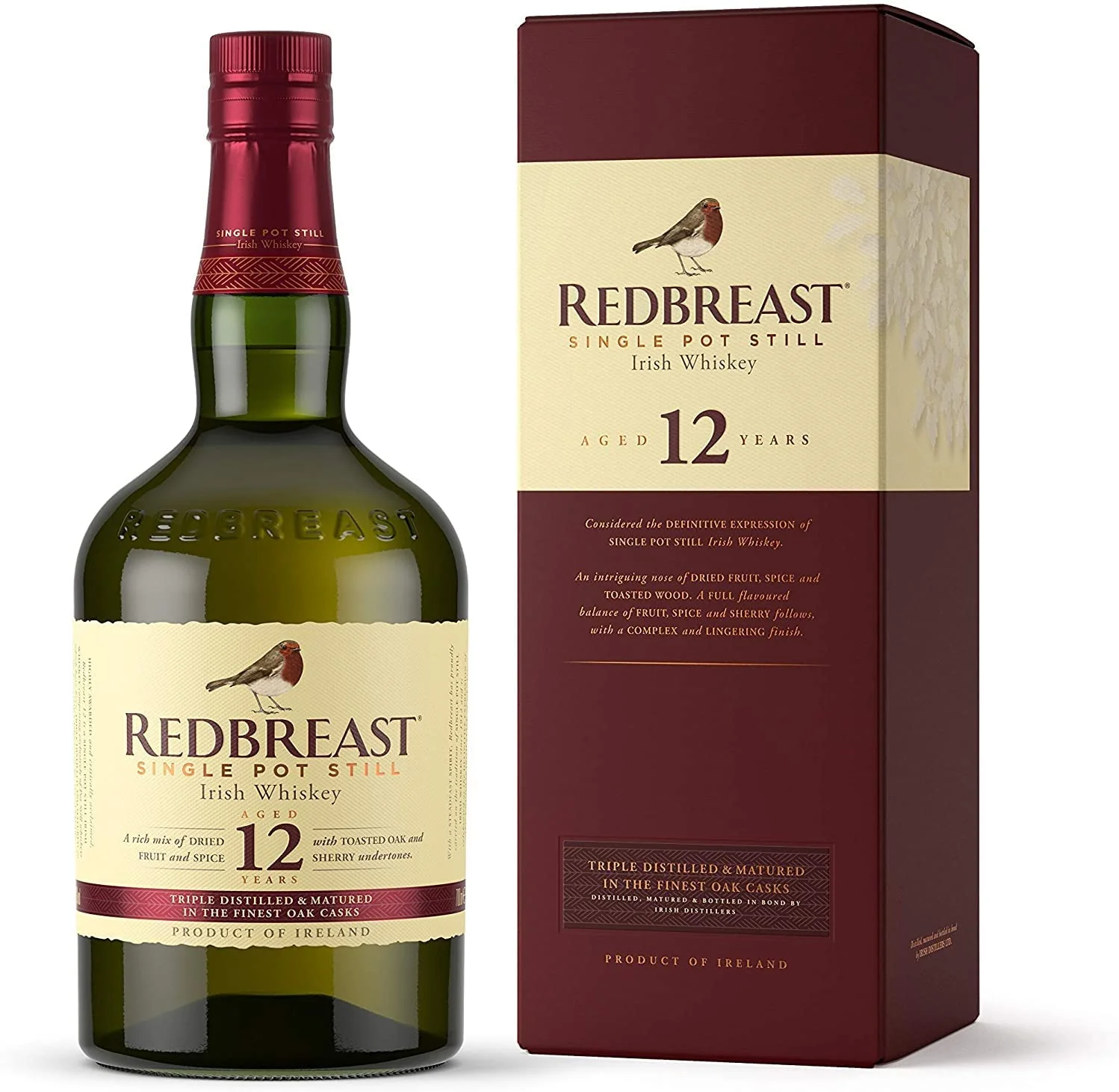 Redbreast 12 Year Old Single Pot Still Irish Whiskey 70cl