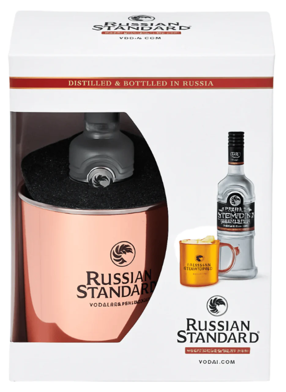 Russian Standard Vodka Copper Mug & Miniature Gift Set 5cl