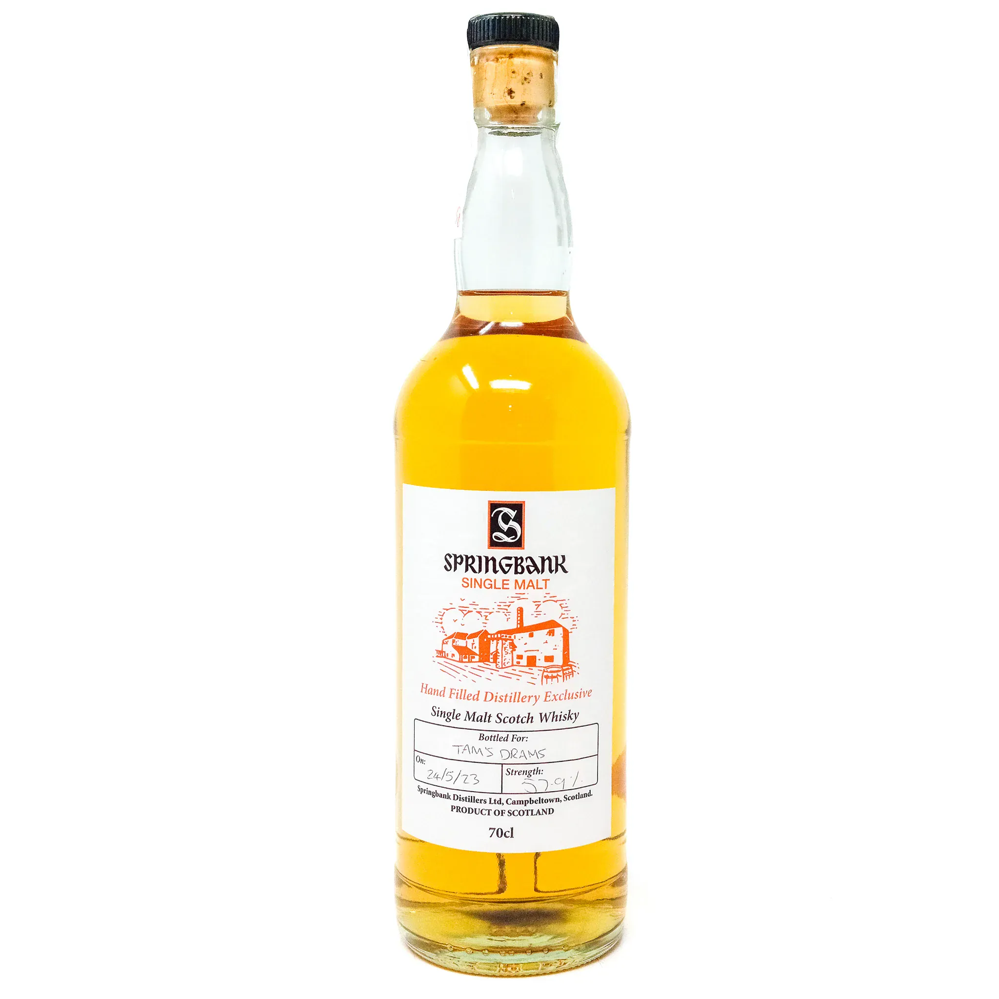 Springbank Hand Filled Distillery Exclusive Single Malt Scotch Whisky 70cl (57.4% abv)