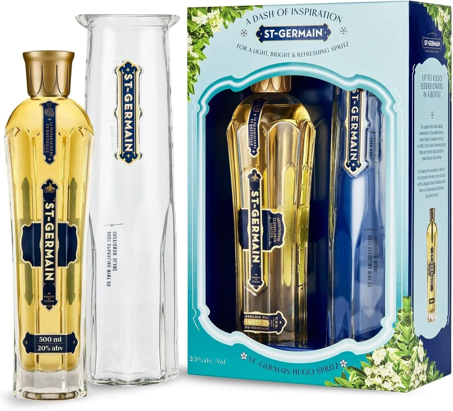 St Germain Elderflower Liqueur Gift Pack 50cl