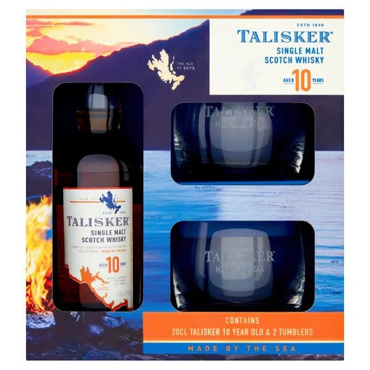Talisker 10 Year Old Gift Set & Glasses 20cl