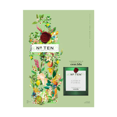 Tanqueray No. Ten Gin with a Limited Edition 'Citrus Bloom' Candle by cent.ldn 70cl - Image 2