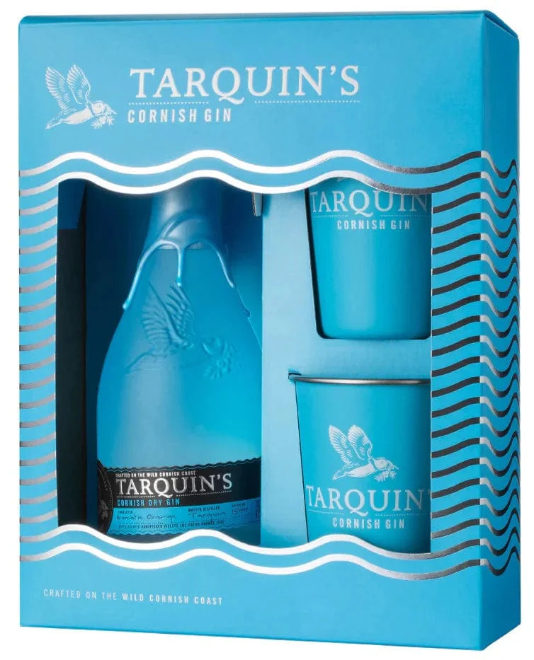 Tarquin's Cornish Dry Gift Set With 2 Metal Cups 70cl