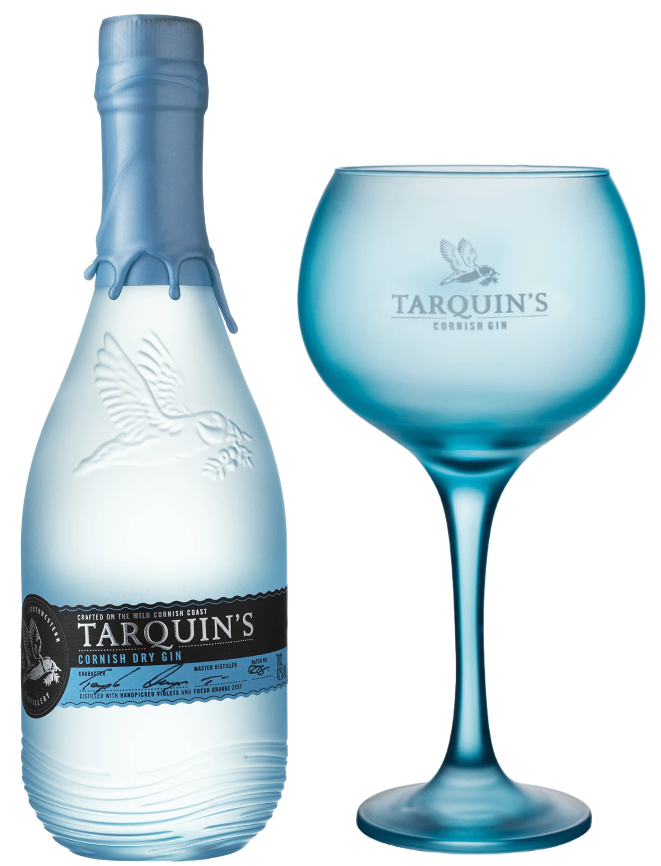 Tarquin's Cornish Dry Gin Magnum & Blue Copa Glass 1.5L