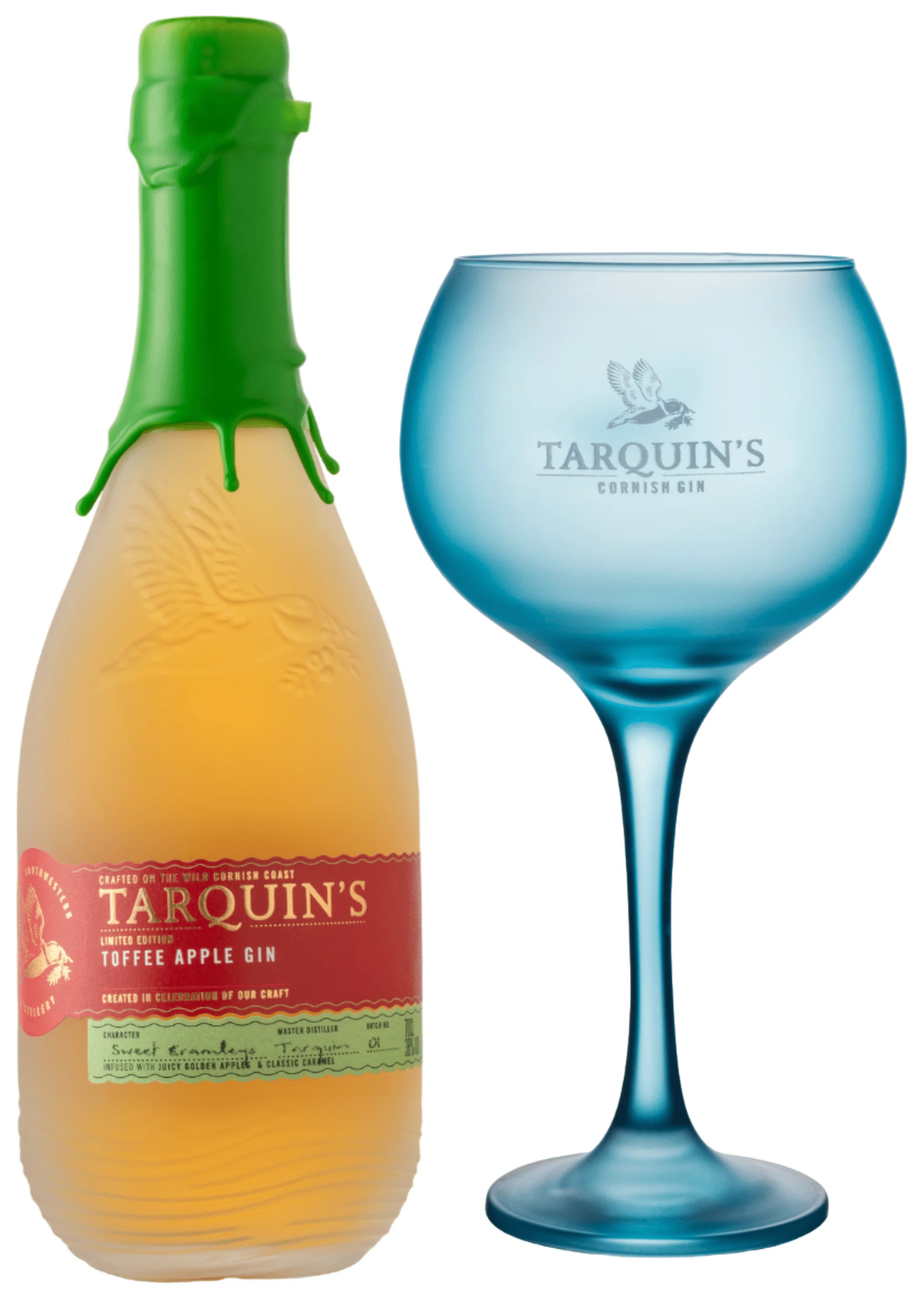 Tarquin's Limited Edition Toffee Apple Gin & Blue Copa Glass 70cl