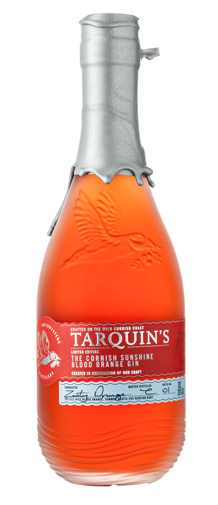 Tarquin's The Cornish Sunshine Blood Orange Gin Magnum & Blue Copa Glass 1.5L - Image 2
