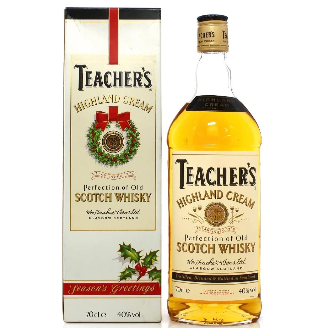 Teacher's Highland Cream Blended Scotch Whisky Christmas 1980s 70cl