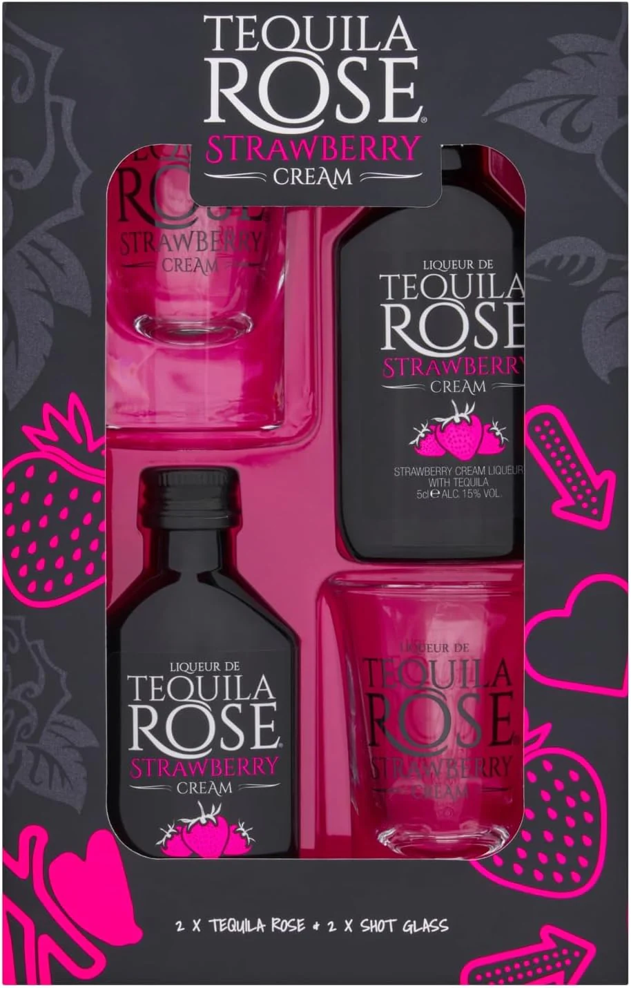Tequila Rose Strawberry Cream Liqueur Gift Set 2x5cl