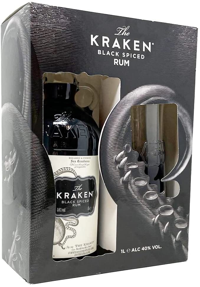 The Kraken Black Spiced Rum Gift Set With Glass 1L - Image 2