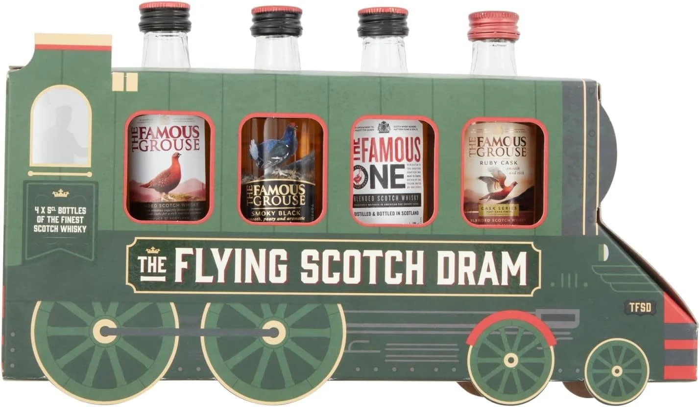 The Flying Scotch Dram Whisky Train Gift Box 4x5cl