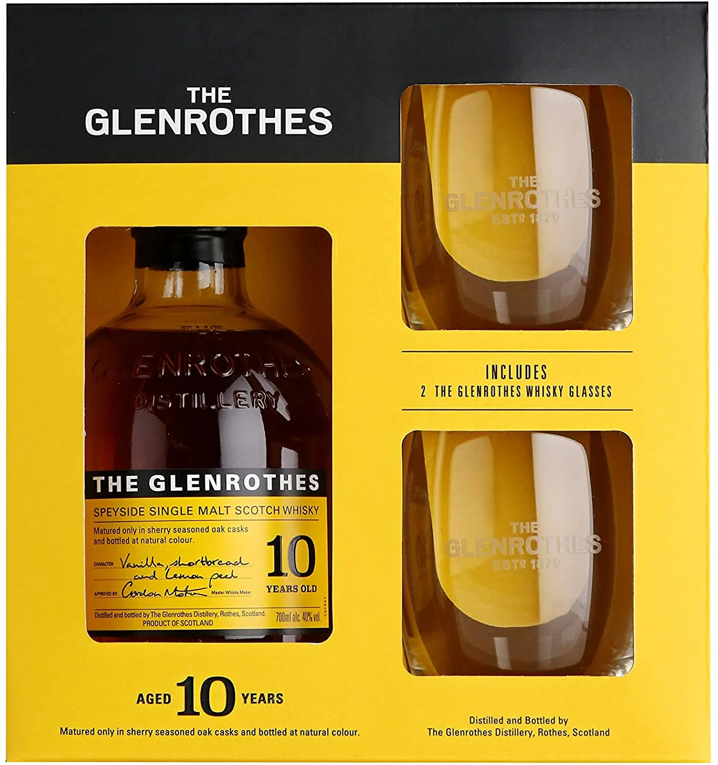 The Glenrothes 10 Year Old Whisky Gift Pack With 2 Glasses 70 cl