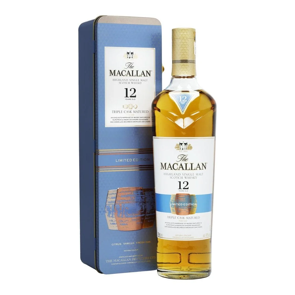 The Macallan 12 Year Old Triple Cask Limited Edition Barrel Tin Whisky 70cl
