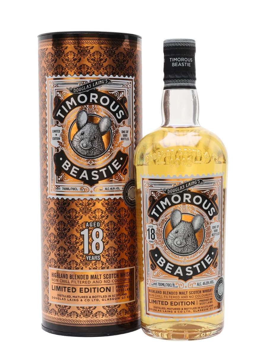 Timorous Beastie 18 Year Old Blended Malt Scotch Whisky Gift Tube 70cl