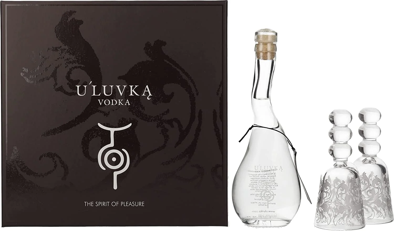 U'Luvka Vodka Gift Pack 10cl with 2 x Glasses