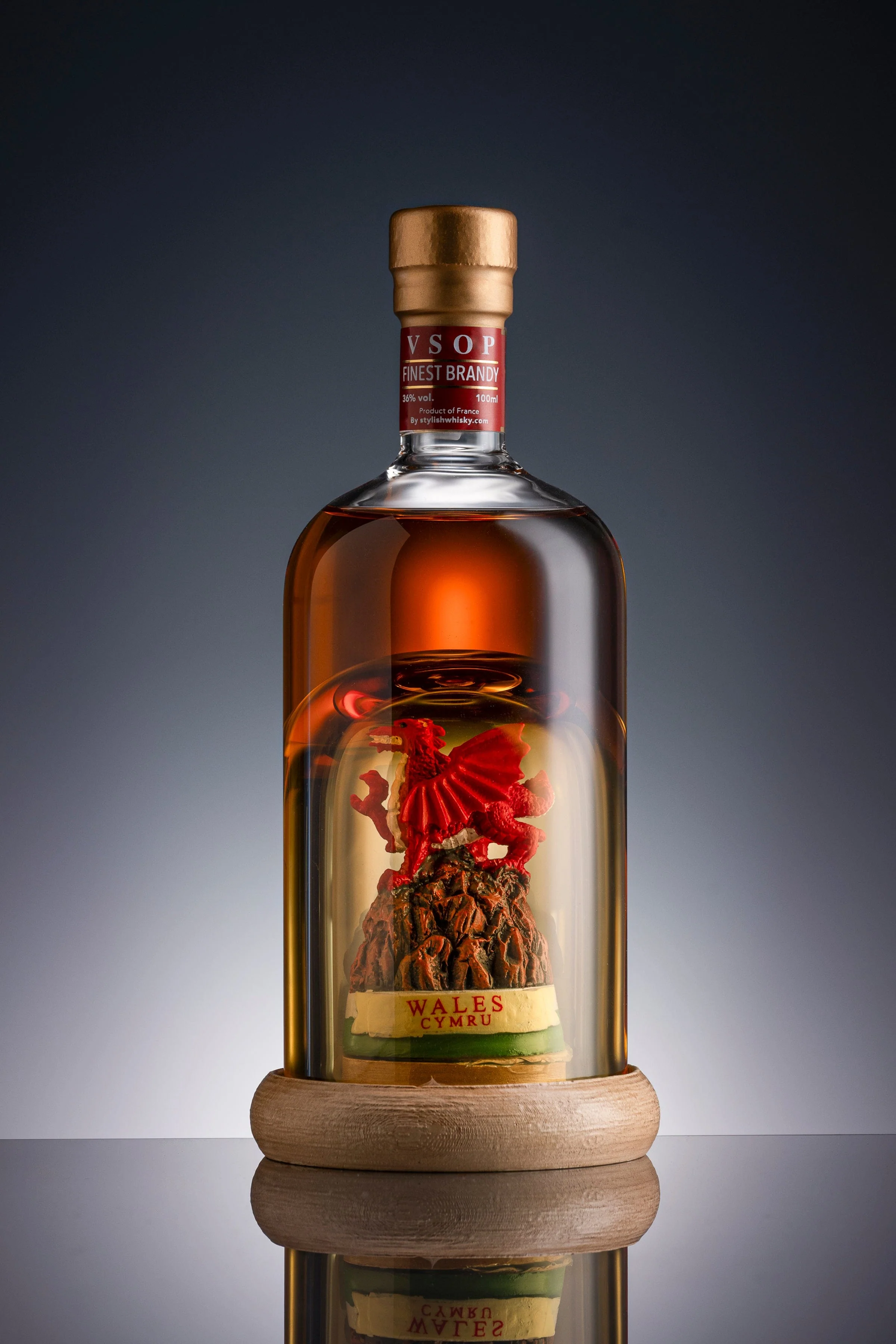 Welsh Dragon Mini Refillable Brandy Decanter 10cl