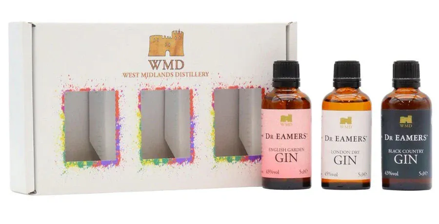 West Midlands Distillery Dr Eamers Premium Gin Miniature Gift Pack 3x5cl