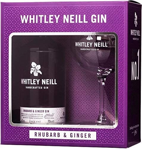 Whitley Neill Handcrafted Rhubarb and Ginger Gin Glass Gift Pack 70cl